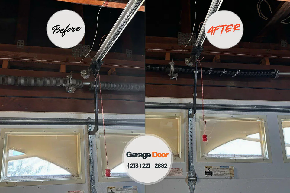 Before and after: garage door repair Loyal, WI
